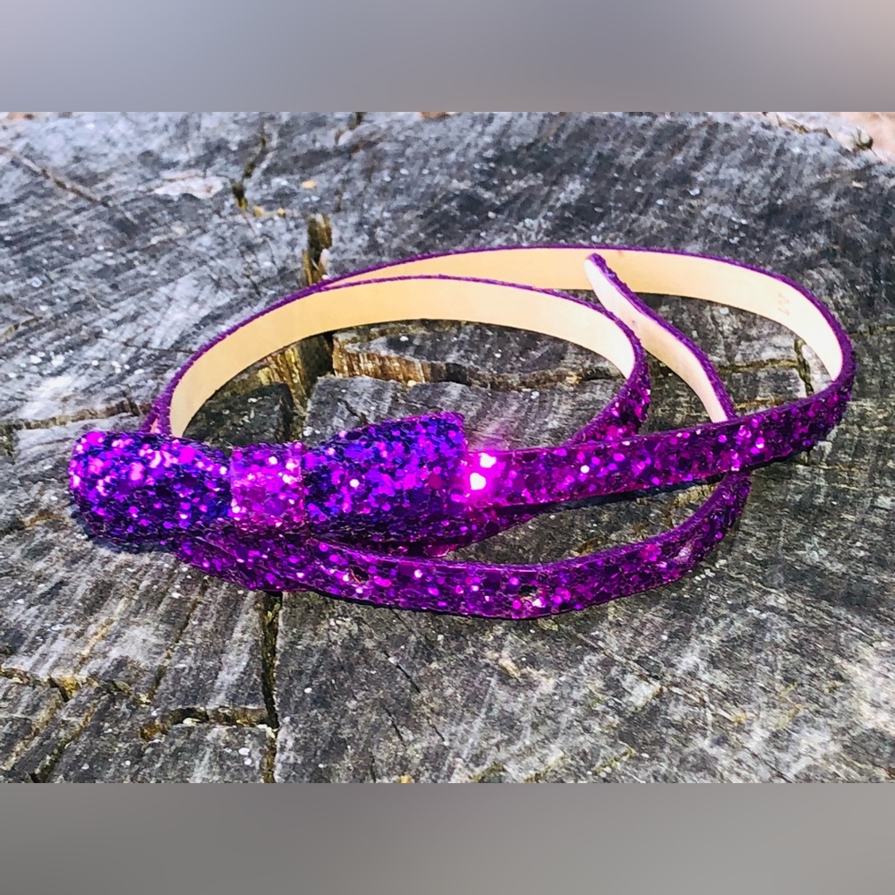 Crewcuts for J. Crew Purple Glitter Belt SZ M